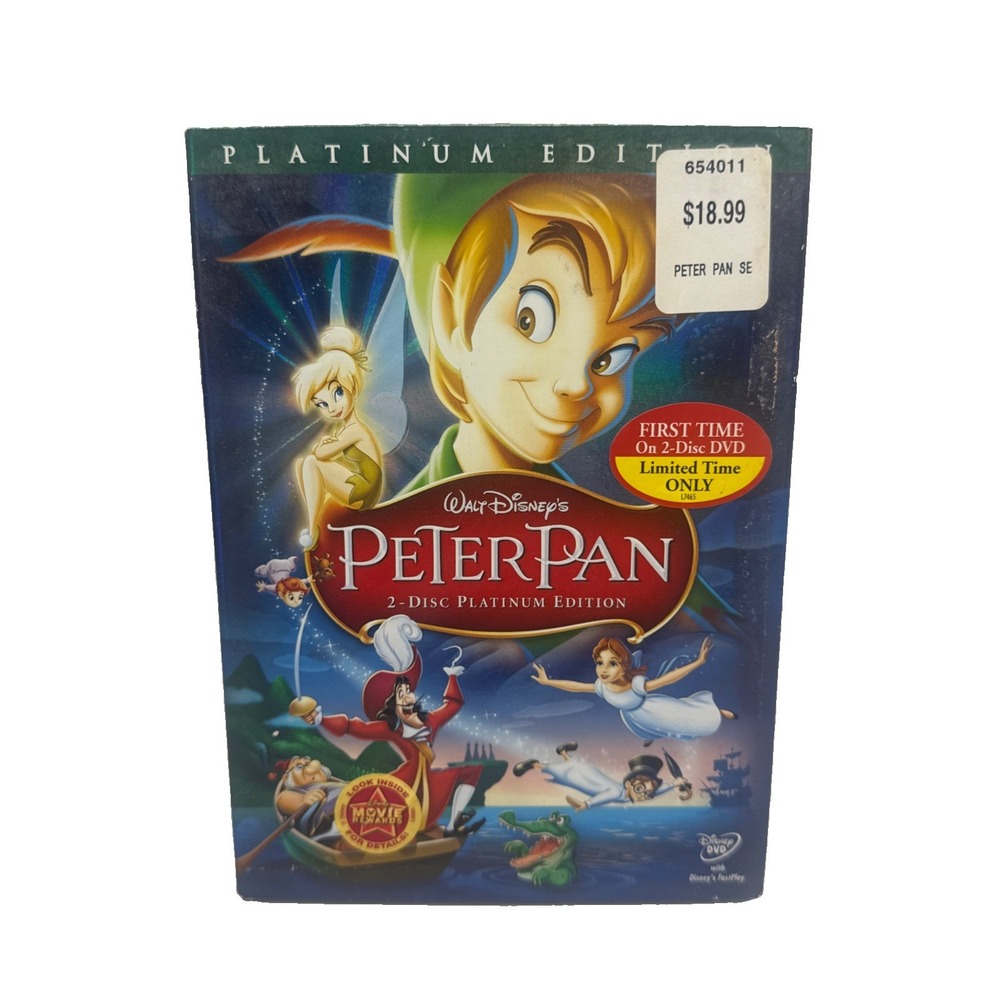 Disneys Peter Pan Platinum Edition (DVD 2-Disc Set 2007) New Sealed W/ Slipcover